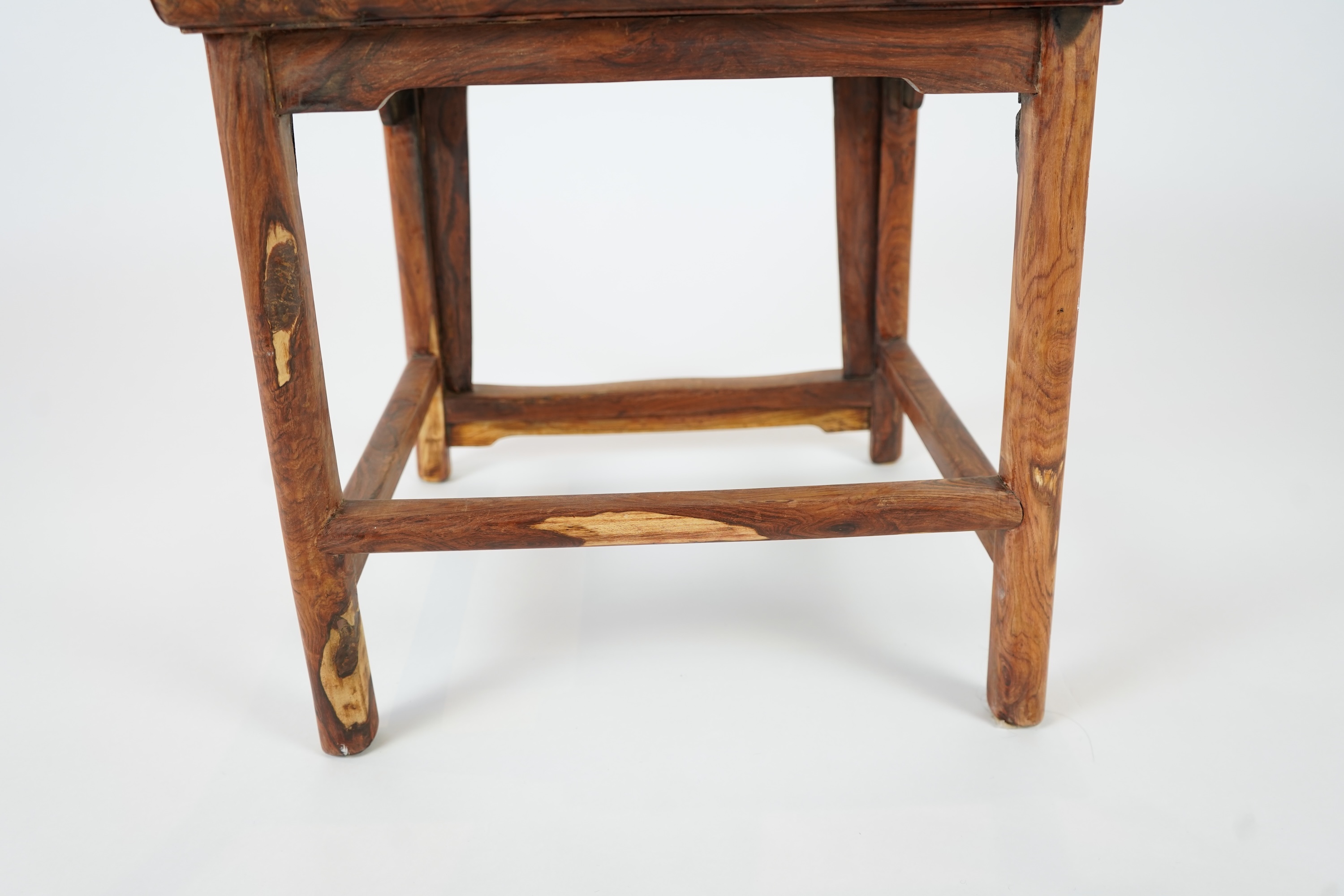 A Chinese huanghuali yoke-back side chair, denguayi, Qing dynasty